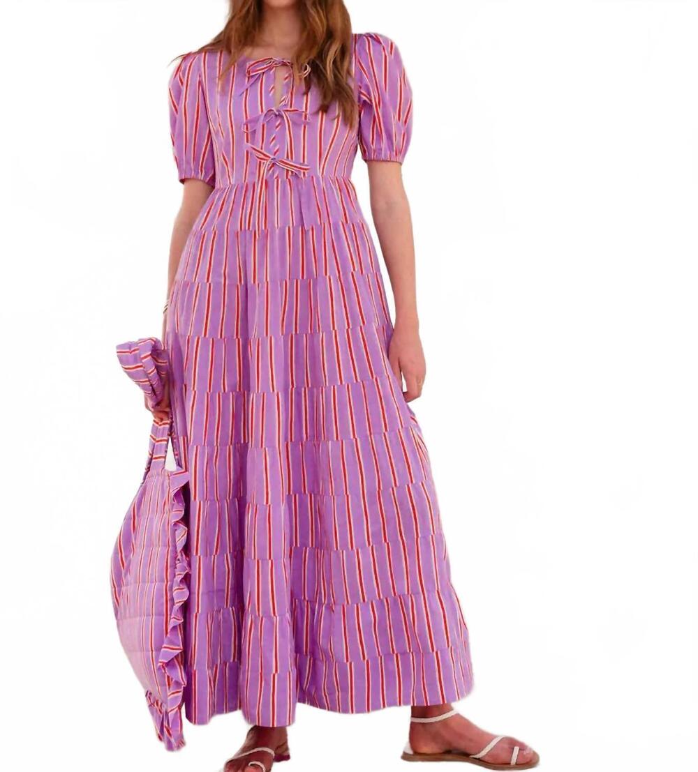 NEW PINK CITY PRINTS sydney midi dress in perfume stripe